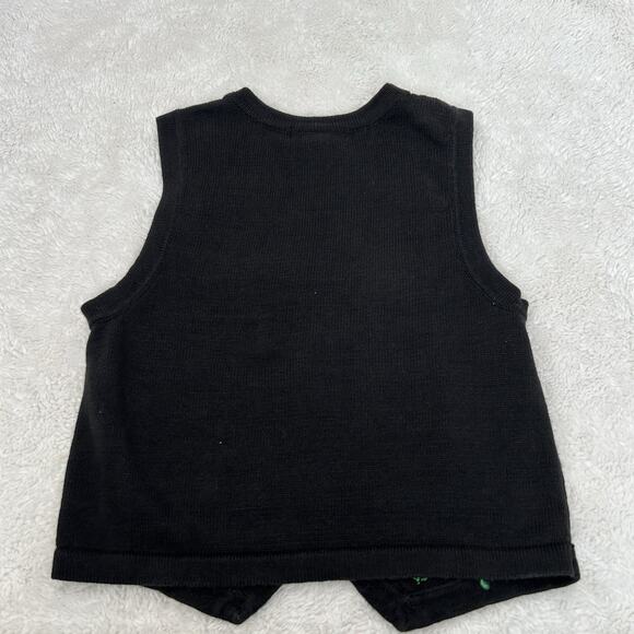 Arrivste Christmas Sweater Vest Women’s Mediu Black Cottagecore Grannycore Holly - Picture 2 of 5